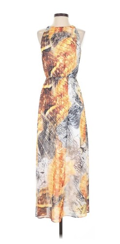 Orange printed dress - dress,
