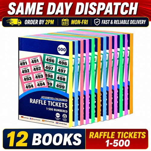Raffle tickets 500 assorted - raffle,