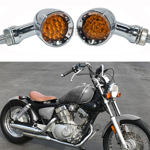 Chrome motorcycle amber led - chrome,