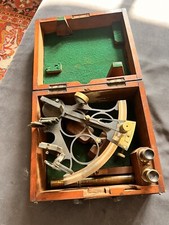 Antique Vintage Maritime Naval Ship Brass Nautical Sextant W Abbott Wood Case