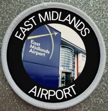 3" East Midlands Airport England Iron / Sew On Sublimation Patch Badge 