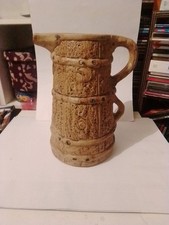 Large Hillstonia Barrel Pattern Stoneware Jug