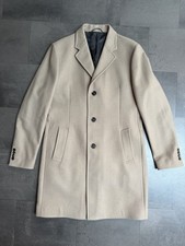 Jaeger Coat Size L Overcoat 80% Wool Blend Formal Classic Long Mens Camel Beige