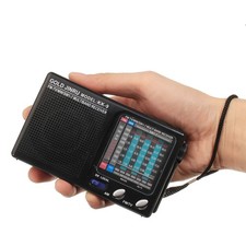 Mini Portable Full Band Stereo AM/FM/MW/SW/LW Radio Receiver Speaker Alarm Clock