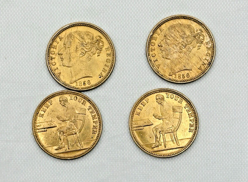 Set four antique - brass, gaming