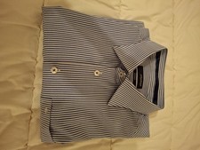 Seidensticker Mens Shirt. 16.5 Collar. Mid Blue Stripe. BNWT