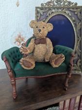 Bygone Bears “George” by Regency Fine Arts – Teddy Bear Figurine on Velvet Sofa