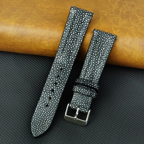 Black leather watch strap - leather, men