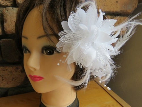 Hair flowers fascinator - fascinator, large