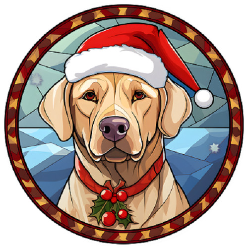 Dog christmas bauble - dog, stained
