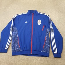 Adidas Team GB Mens Track Jacket Large Blue Shell London 2012 Olympics Sport