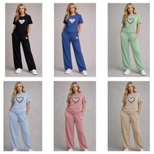 Womens 2 pcs Love Heart Logo