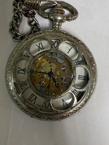 Vintage skeleton pocket watch - skeleton,