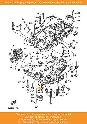 Yamaha collar 90387 - 90387-106w6, oem