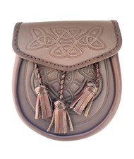 Brown leather sporran - leather, with