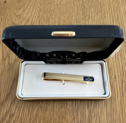 Masonic tie clip square and - square,