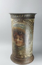 Antique Metal Tin 11in Tall