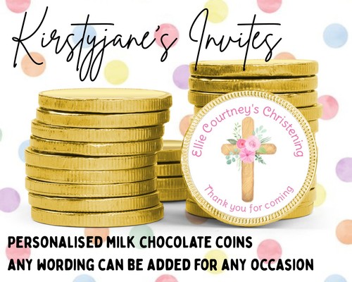 Personalised chocolate coins - chocolate,