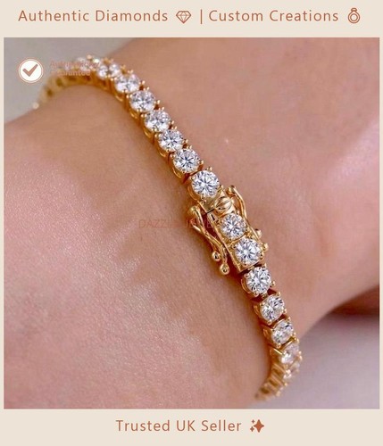 Round natural diamond tennis - natural,