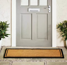 Home Natural Coir Doormat 40x120cm Double Black Long Border Non-Slip Durable NEW