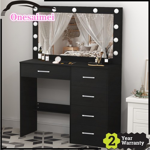 Black dressing table vanity - black,