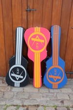 Japanese Kay Dreadnought Guitar Case Collection 1970's - MIJ Blue/Pink/Black