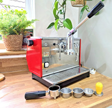 Ponte Vecchio Lusso Red, Lever coffee Machine, with milk steamer, Espresso, cafe