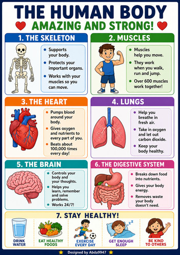 Human body laminated poster - human, a4
