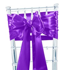 TtS 10PCS 275x18cm Pack Satin Chair Sashes Seat Cover Bows Wedding Party Decor