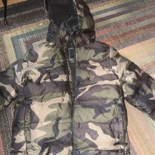 Next Boys Camoflage Puffer Jacket Aged 9 Years, Fleece Lined And Great Condition