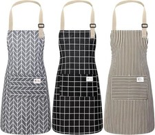 3 Pack Aprons With Pocket  Butcher Crafts Baking Chefs Kitchen Cooking BBQ Plain