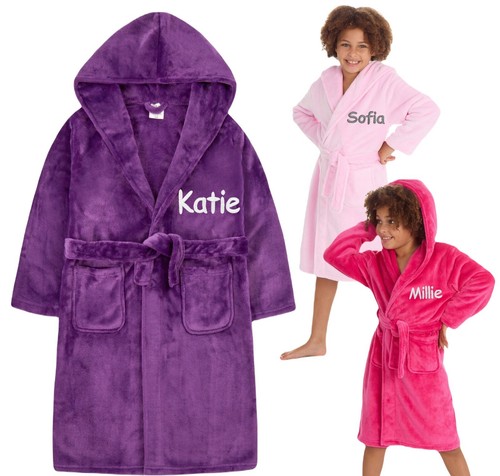 Personalised kids fleece robe - kids,