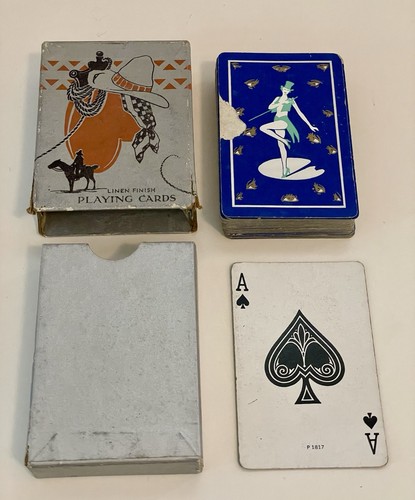 Vintage art deco playing cards - art,