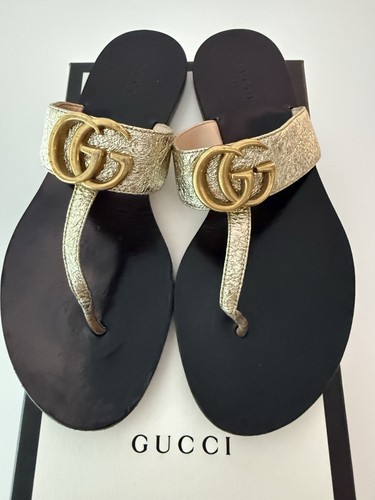 Gucci gold marmont thong - gold,