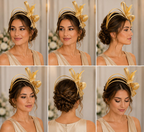 Fascinators for weddings gold - for,