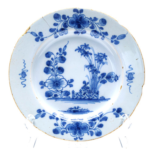 English delftware plate blue - english,