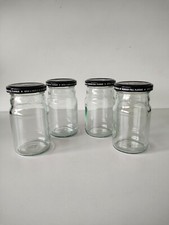 4 Empty Glass  Jars with lids for homemade jams, marmalades, chutney & preserves