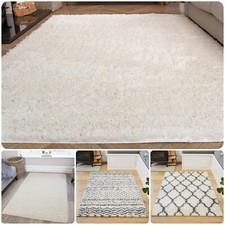 Cream Ivory Shaggy Rugs Small