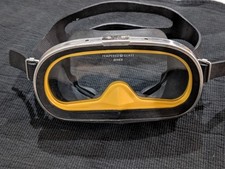 VTG Professional DIVE Mask SCUBA DiViNg Yellow & Chrome TEMPERED Glass DiveX