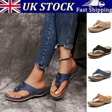 Toe Post Low Wedge Heel