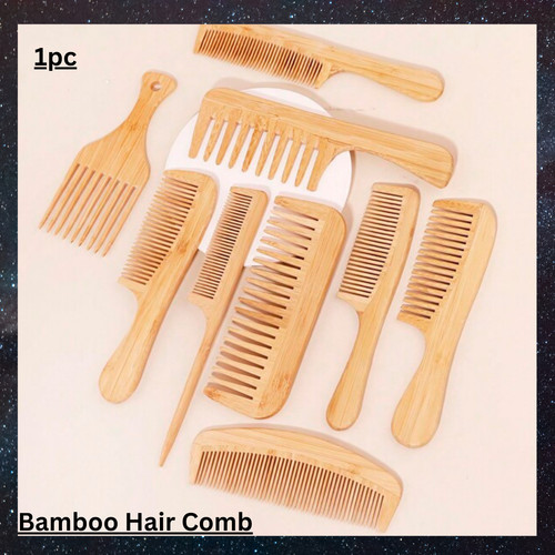 Natural bamboo wooden hair - natural,