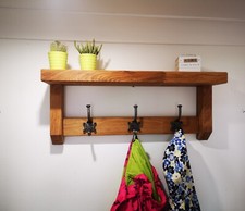 Solid Wooden Hanger With Shelf
