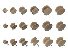 WOODEN REPLACEMENT FURNITURE DRAWER KNOBS HANDLES DRILLED or with FITTINGS