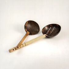 Set of 2 Kitchen Utensil Large Wooden Serving, Cooking Frying Spoon & Soup Ladle