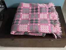 Welsh Wool  Reversible Tapestry Blanket       214cm x 220cm (with fringe)