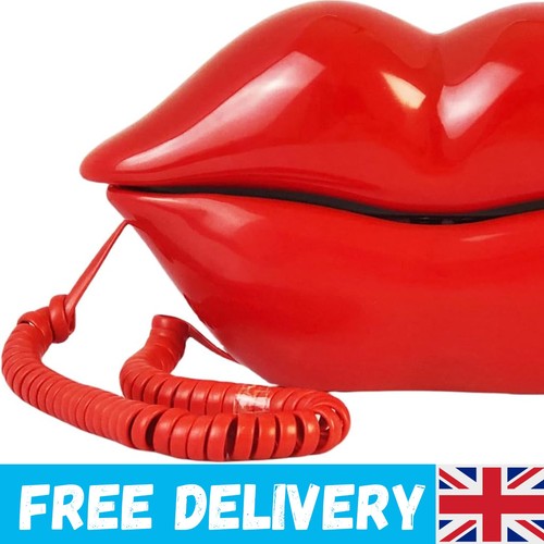 Red mouth telephone - red, wired