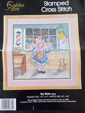 Golden Bee Stamped Cross Stitch TOY STORE (No Threads) 14 x 14"