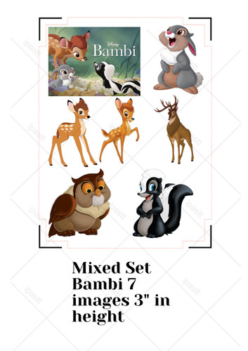 Bambi mixed edible cake topper - bambi,