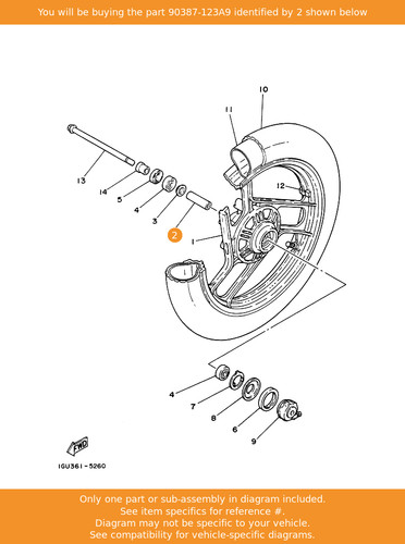 Yamaha collar 90387 123a9 oem - collar,,