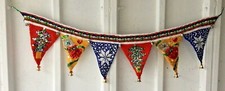 CHRISTMAS BUNTING GARLAND HANDMADE HAND KNITTED EMBELLISHED CRAFTED